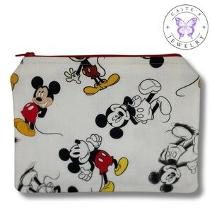 Handmade Zipper Pouch with a Mickey Mouse Fabric